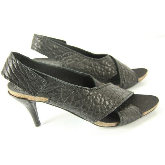 Pedro Garcia Black Leather Maggie Wide Strap Sandals - Picture 5 of 12